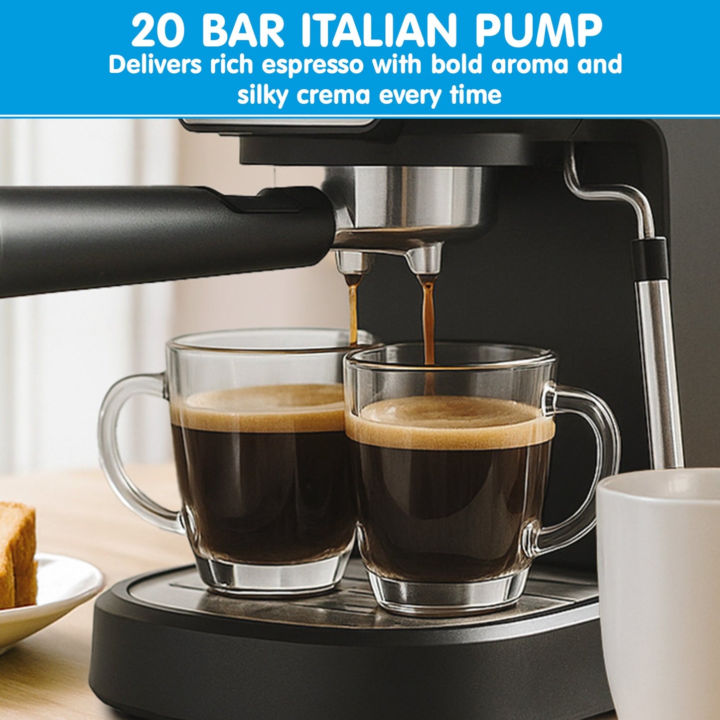 Pronti Breakfast Set with Rose Gold Kettle, Toaster & Espresso Machine - White