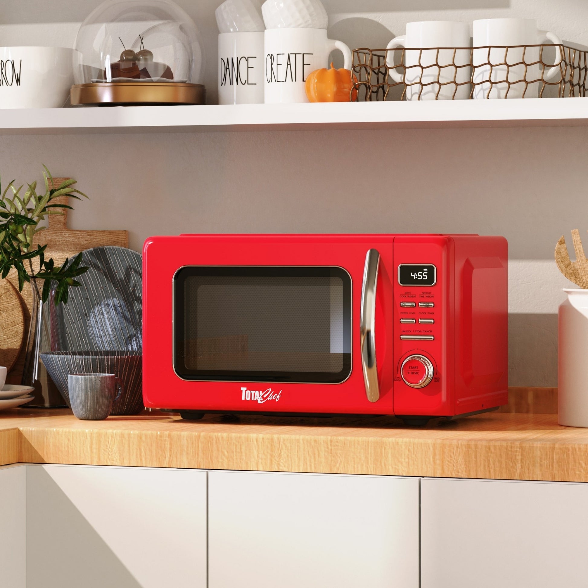 Total Chef Retro Microwave 25L Red