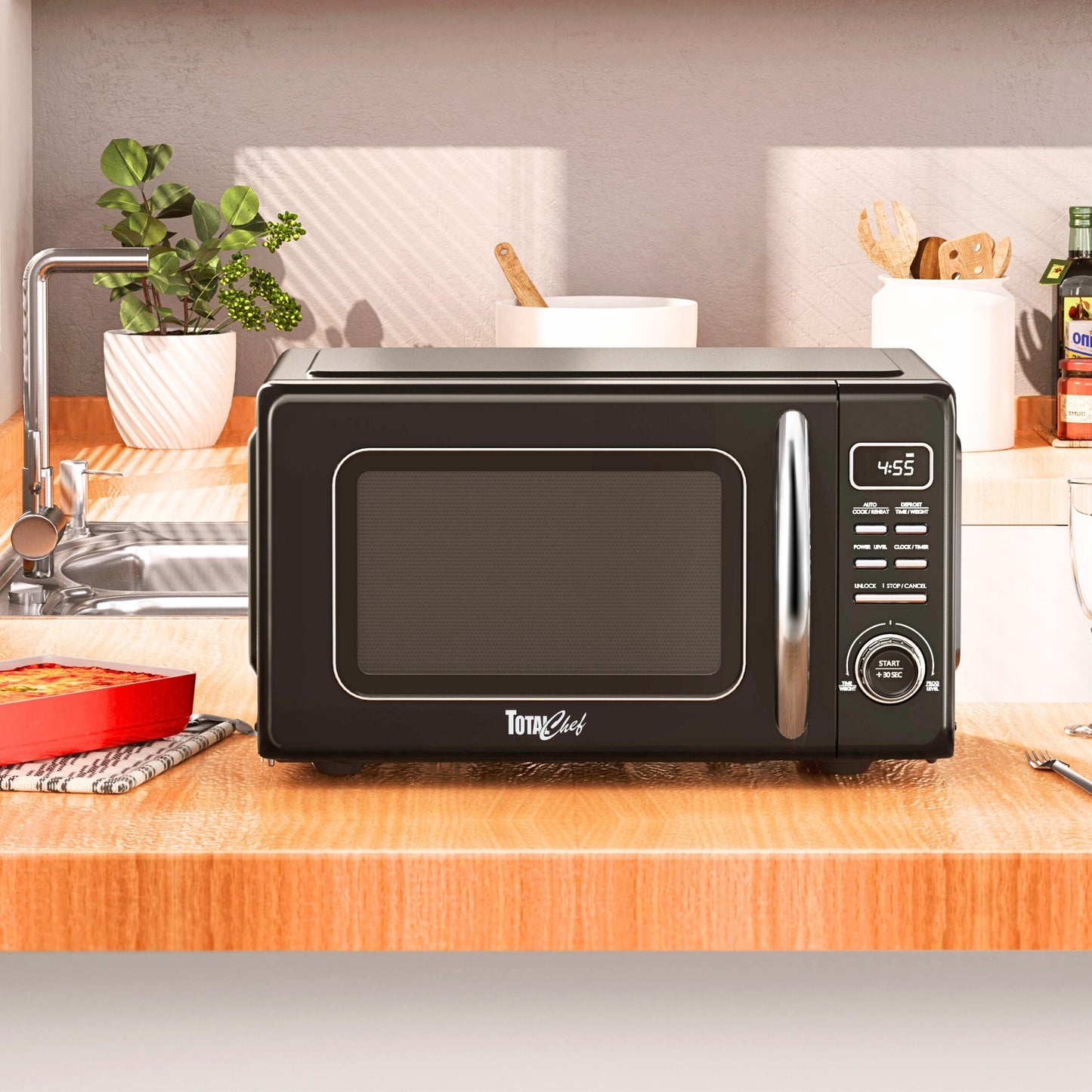 Total Chef Retro Microwave 25L Black