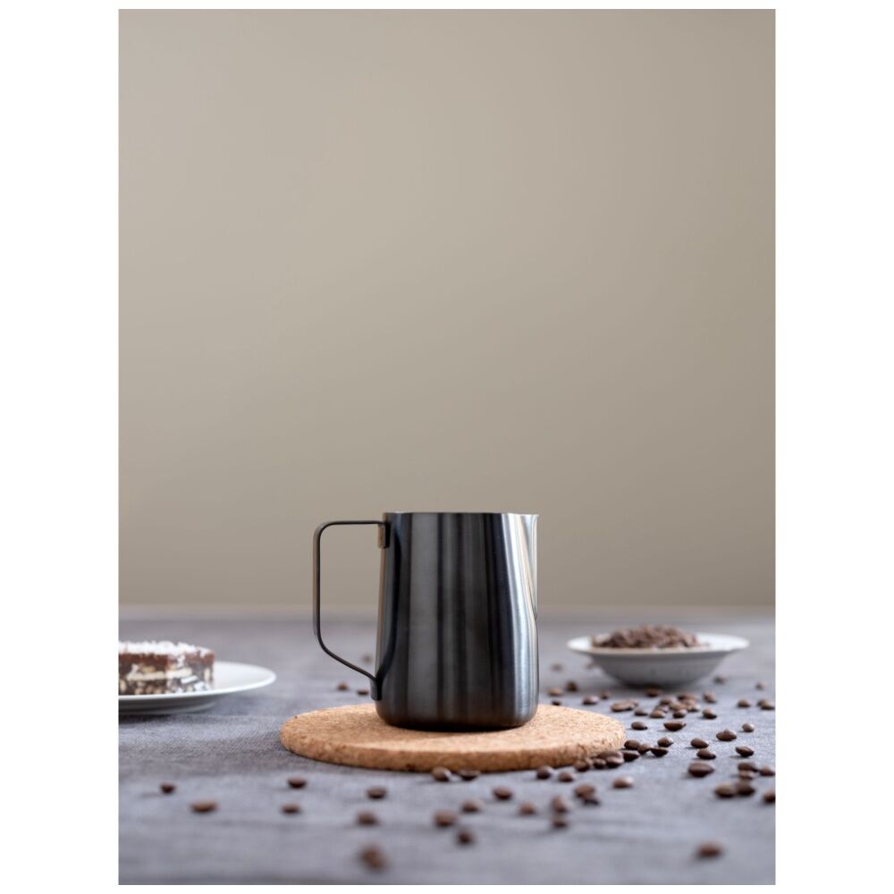 Euroline Stainless Steel PVD Milk Jug for Frothing Coffee Making 600ml (Black)