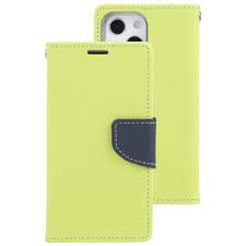 Fancy Diary Case for iPhone 13 Pro Max - lime/navy