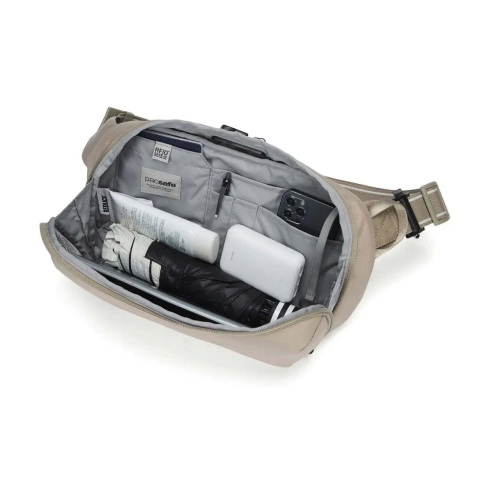 Pacsafe V Urban Anti-Theft RFID Blocking Secure Sling Pack Beige