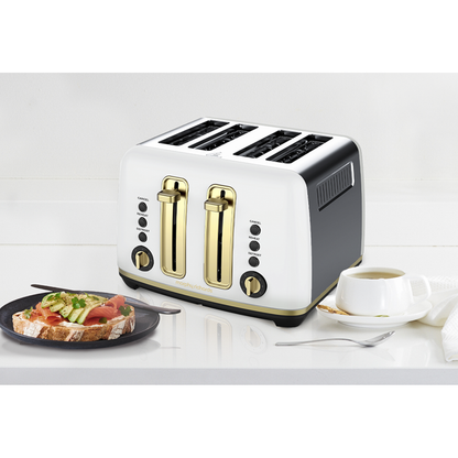 Morphy Richards Ascend Soft Gold White 4 Slice Toaster with Variable Browning