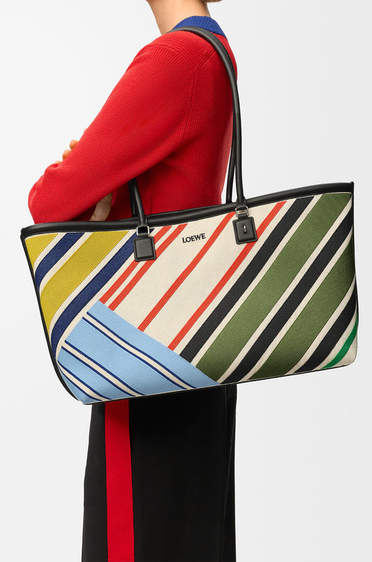 Large Verano tote in embroidered canvas