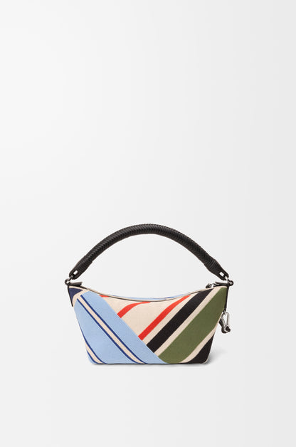 Cala mini bag in embroidered canvas and calfskin