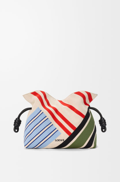 Medium Flamenco clutch in embroidered canvas