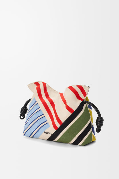 Medium Flamenco clutch in embroidered canvas