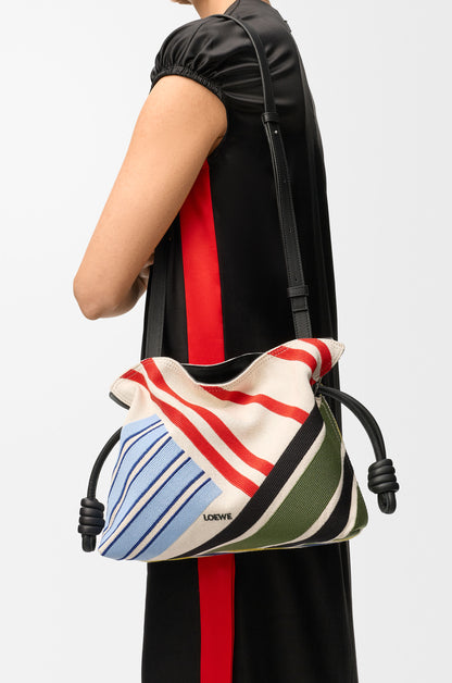 Medium Flamenco clutch in embroidered canvas