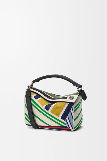 Small Puzzle bag in embroidered canvas