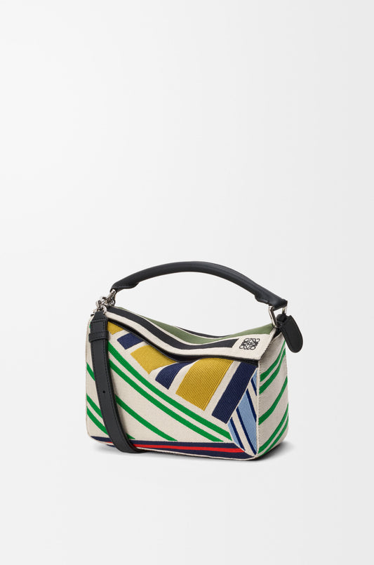 Small Puzzle bag in embroidered canvas