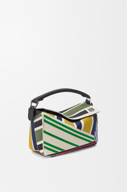 Small Puzzle bag in embroidered canvas