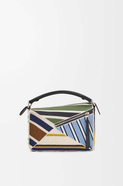 Small Puzzle bag in embroidered canvas