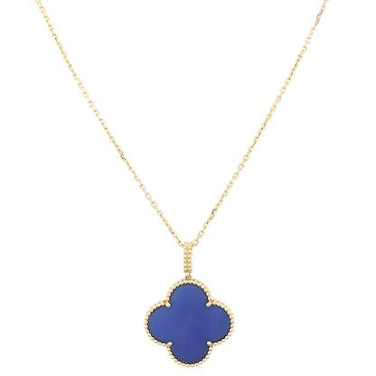 Van Cleef & Arpels Magic Alhambra Agate 18k Yellow Gold Pendant Necklace