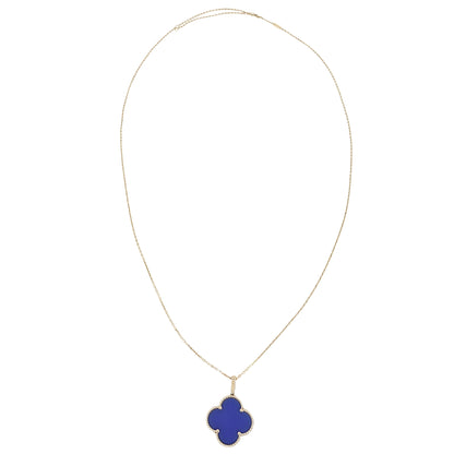 Van Cleef & Arpels Magic Alhambra Agate 18k Yellow Gold Pendant Necklace