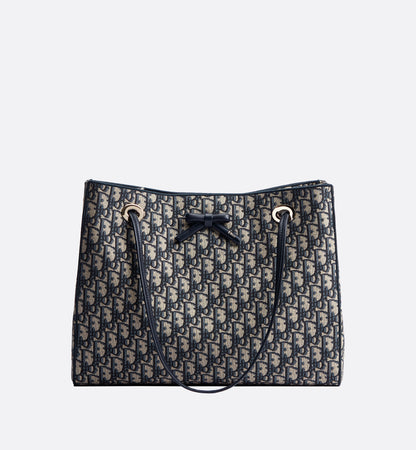 Medium Dior Promenade Shopping Bag Blue Dior Oblique Jacquard