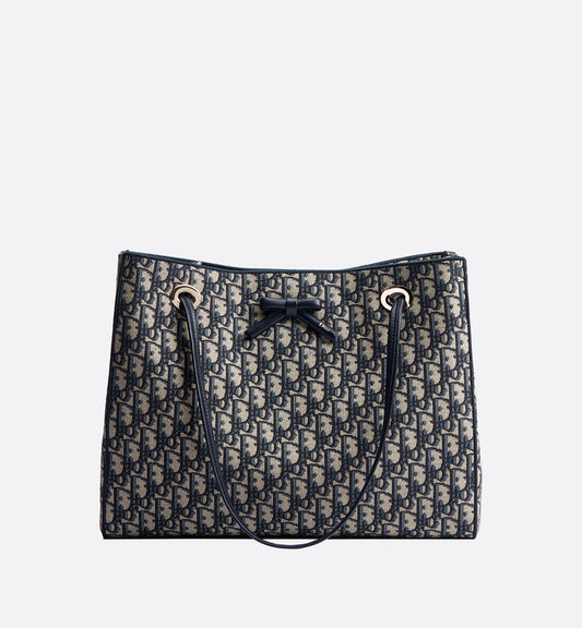 Medium Dior Promenade Shopping Bag Blue Dior Oblique Jacquard