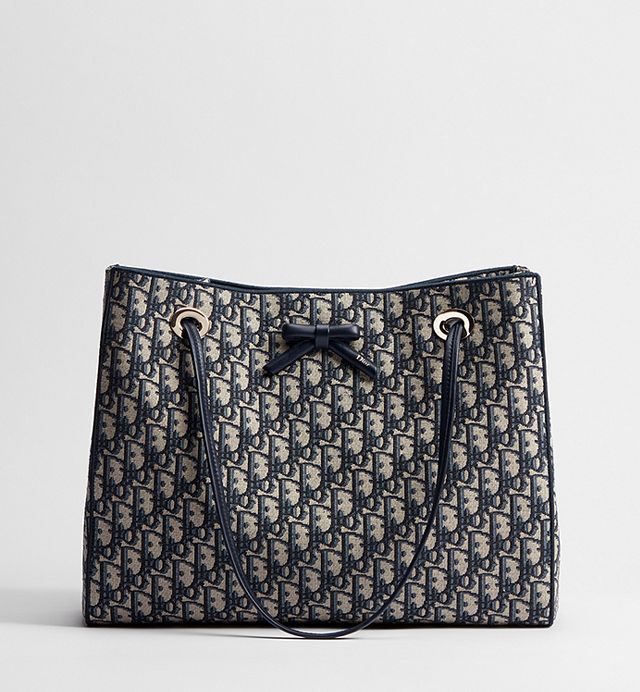 Medium Dior Promenade Shopping Bag Blue Dior Oblique Jacquard
