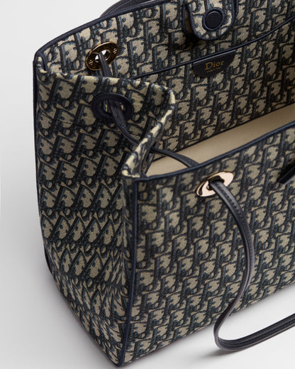Medium Dior Promenade Shopping Bag Blue Dior Oblique Jacquard