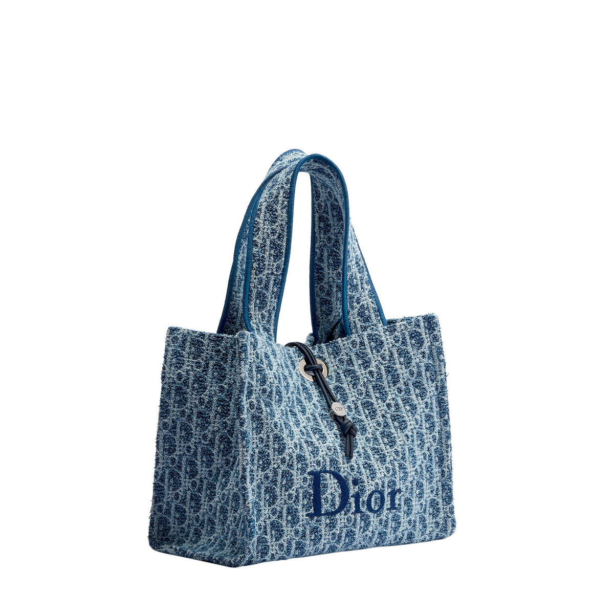 Dioriviera Small Spongy Book Tote Blue Spongy Dior Oblique Fabric