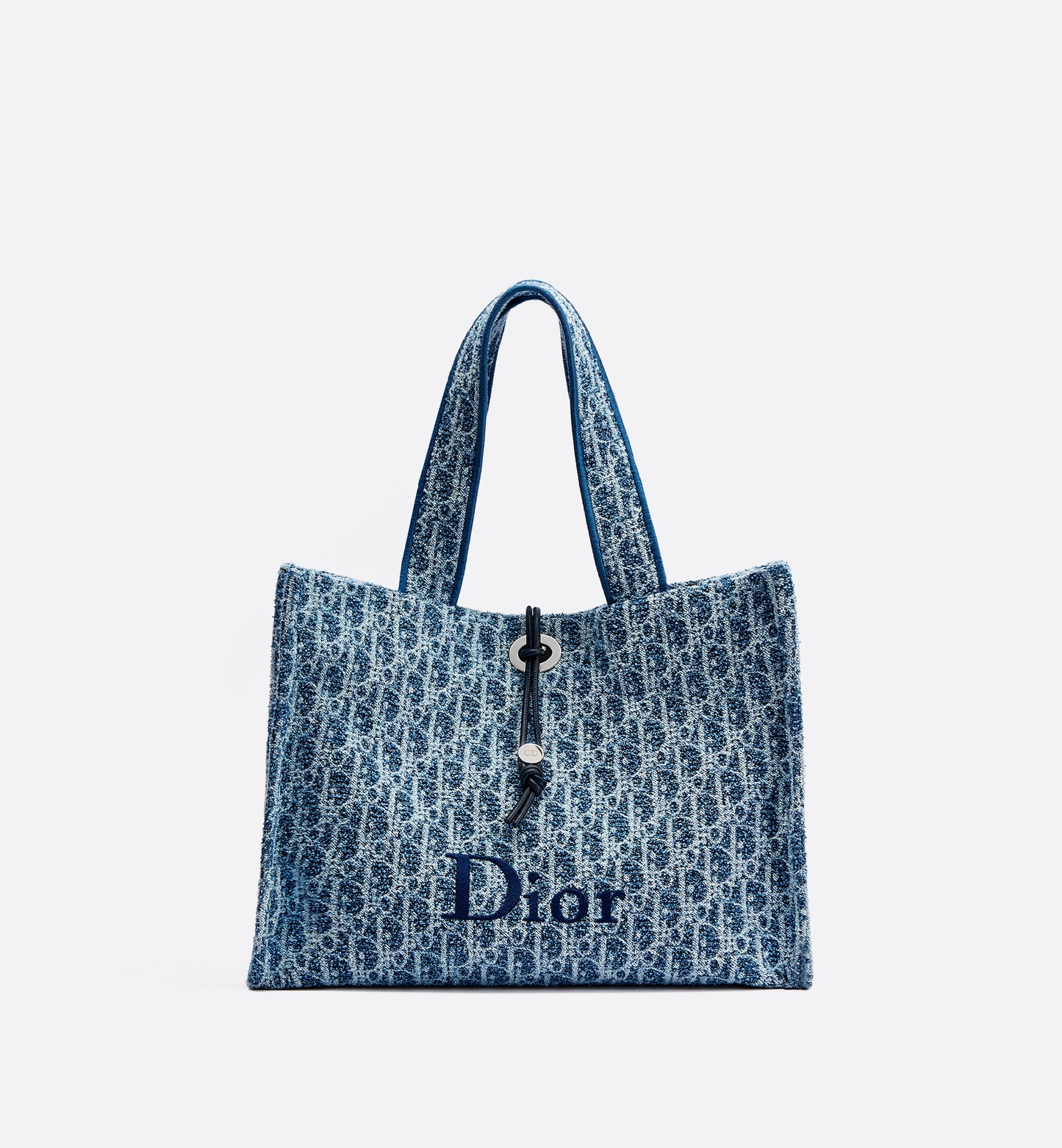 Dioriviera Medium Spongy Book Tote Blue Spongy Dior Oblique Fabric