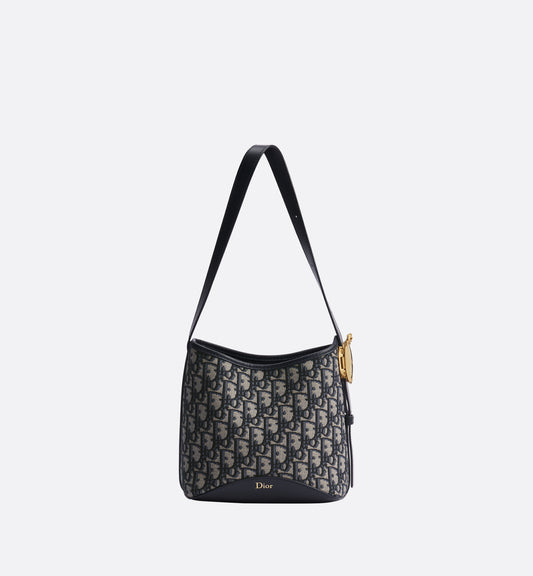 Small Dior Médaillon Bucket Bag Blue Dior Oblique Jacquard