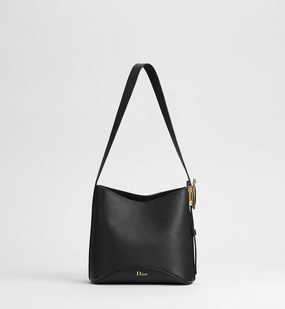 Small Dior Médaillon Bucket Bag Black Grained Calfskin