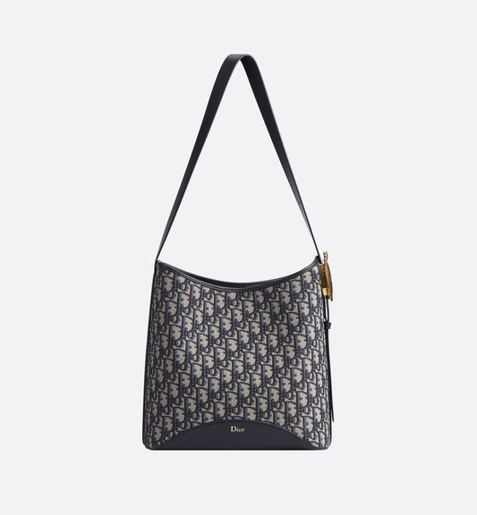Medium Dior Médaillon Bucket Bag Blue Dior Oblique Jacquard