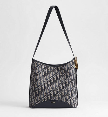 Medium Dior Médaillon Bucket Bag Blue Dior Oblique Jacquard