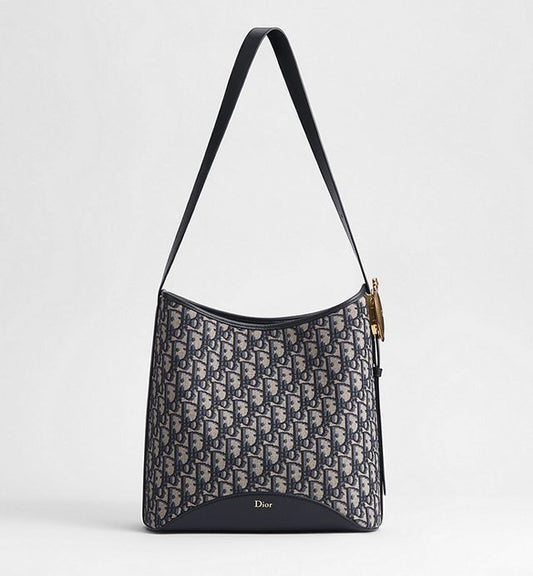 Medium Dior Médaillon Bucket Bag Blue Dior Oblique Jacquard