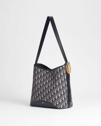 Medium Dior Médaillon Bucket Bag Blue Dior Oblique Jacquard