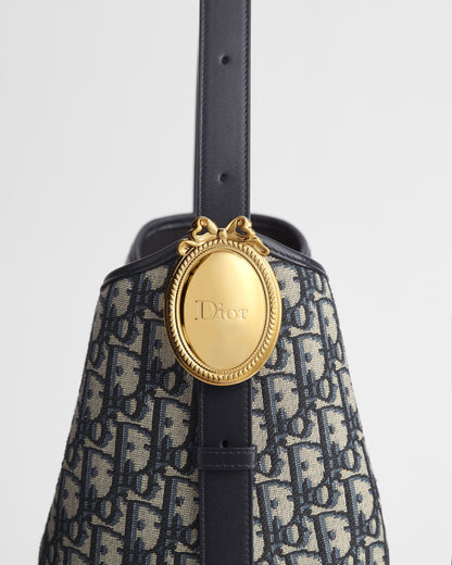 Medium Dior Médaillon Bucket Bag Blue Dior Oblique Jacquard