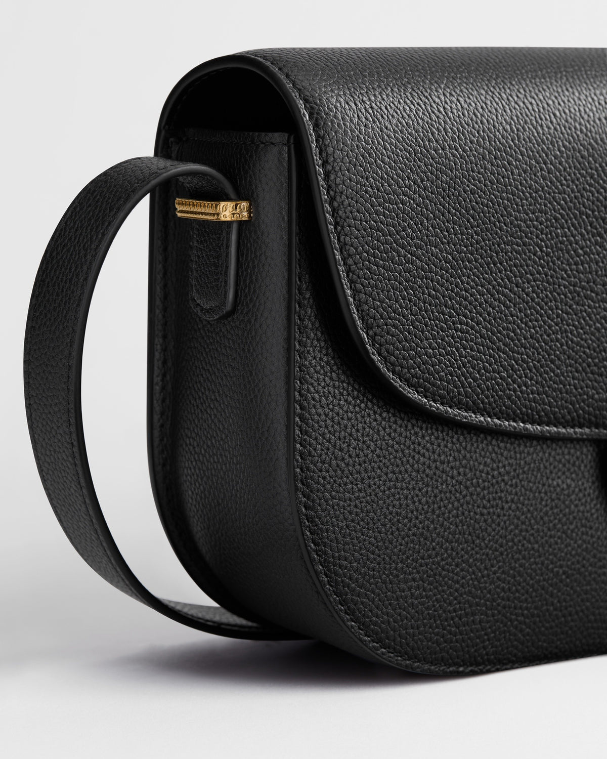 Medium Dior Medaillon Flap Bag Black Grained Calfskin