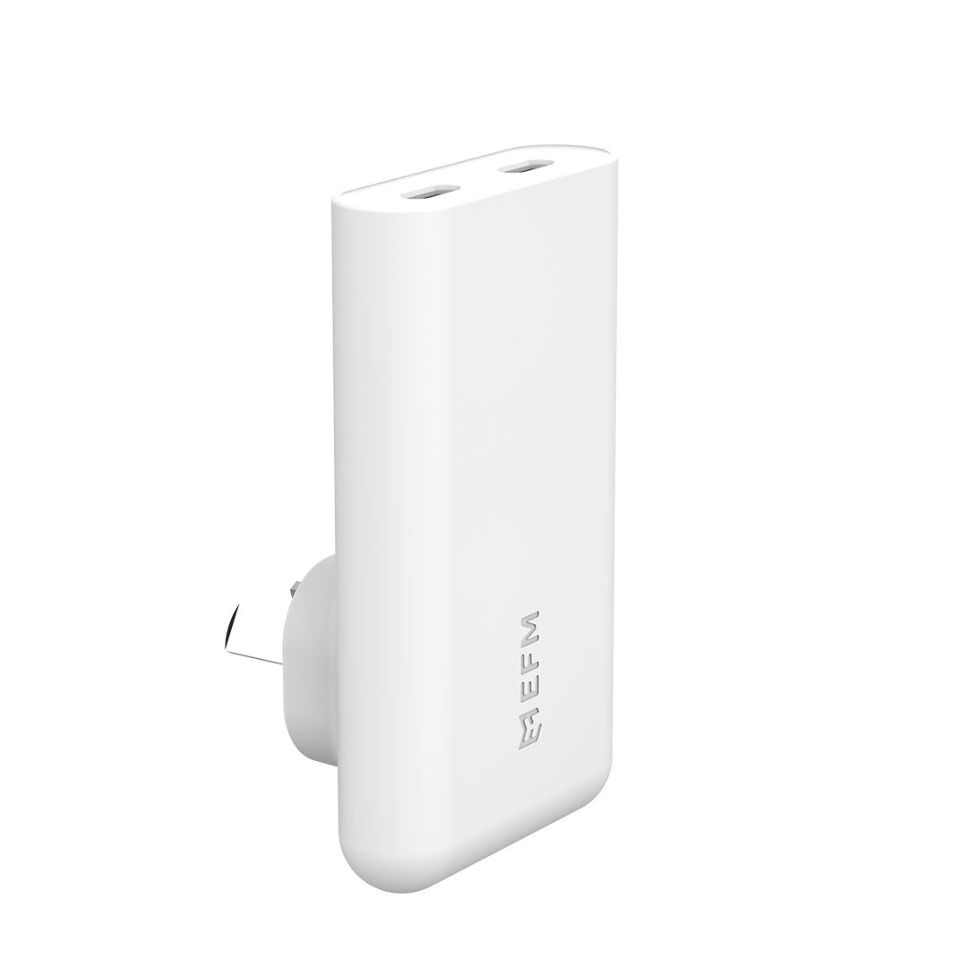 EFM 65W SlimLine Wall Charger with GaN, Power Delivery and PPS (White)