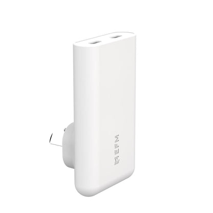 EFM 65W SlimLine Wall Charger with GaN, Power Delivery and PPS (White)