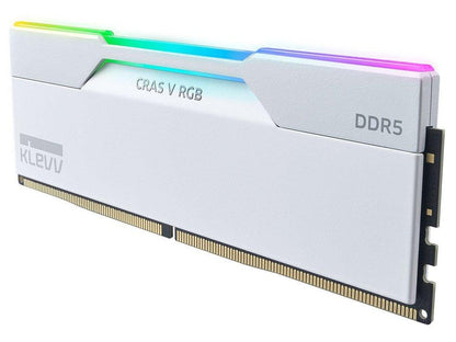 Klevv CRAS V RGB 64GB (2 x 32GB) DDR5 6000MHz CL30 Desktop Memory - Brilliant White