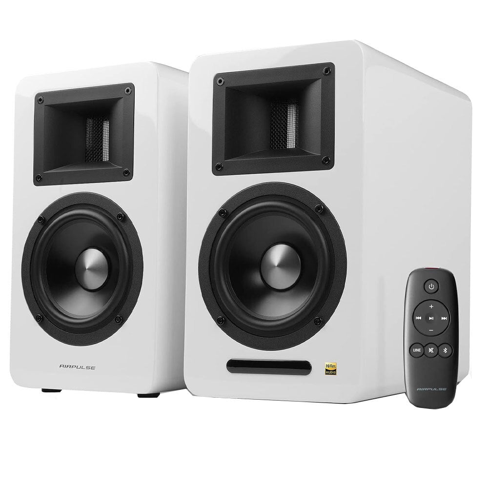 Airpulse A100 Wireless Active Bookshelf Speakers (White)