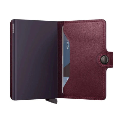 Secrid Miniwallet Compact RFID Mens Travel Wallet European Leather Cranberry