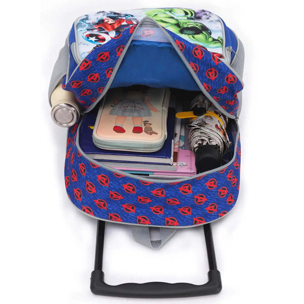 Marvel Avengers Kids 17" Wheeled Backpack with 3D Front Panel - Blue