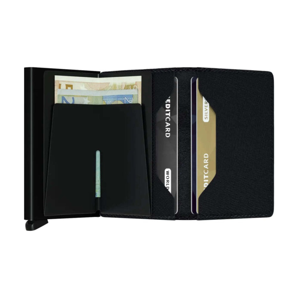 Secrid Slimwallet Compact RFID Crisple Leather Card Protector Wallet Black