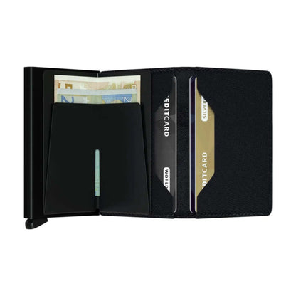 Secrid Slimwallet Compact RFID Crisple Leather Card Protector Wallet Black