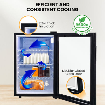 Kolner Glass Door Mini Bar Fridge 100L