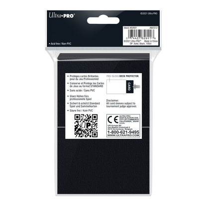 Ultra Pro: UP82691 PRO-Gloss 100ct Standard Deck Protector sleeves (Black)
