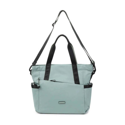 Hedgren Galactic Shoulder Tote Bag Water Repellent Polyester Green Milieu