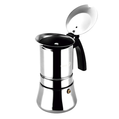 Fagor Etnica Stainless Steel 10 Cups Espresso Coffee Maker Moka Pot Silver
