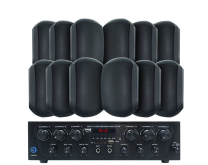 Weconic Outdoor Speaker Package with 480W Bluetooth Amplifier
