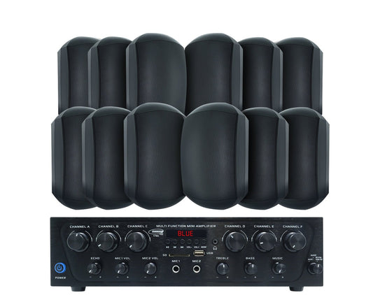 Weconic Outdoor Speaker Package with 480W Bluetooth Amplifier