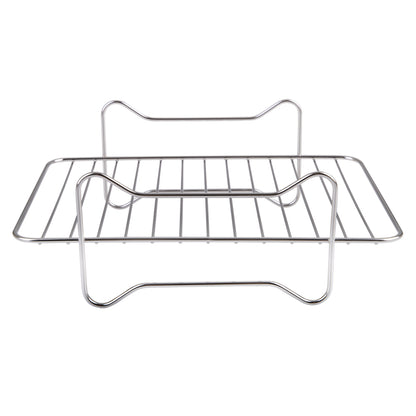 Appetito Stainless Steel Rectangle Dual Level Cooking Air Fryer Rack 22x16cm (Silver)