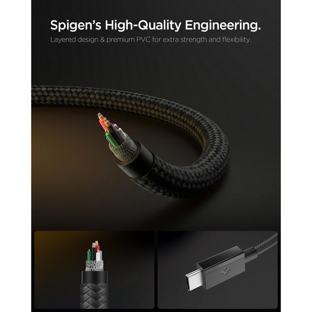Spigen USB C to USB C 60W 480Mbps EB6015CC 1M Cable (Black)