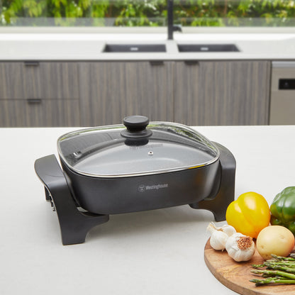 Westinghouse 5L Square Non-Stick Electric Frypan 2000W Stone Finish