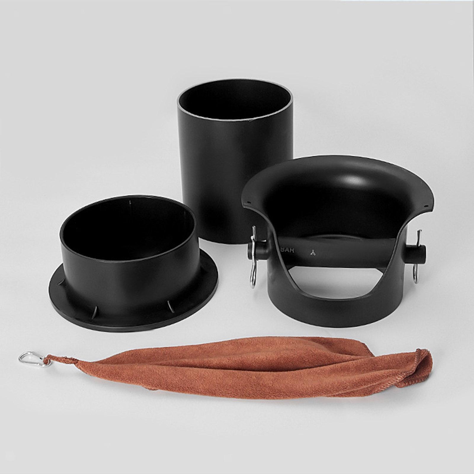 Crema Pro Knock Bin Commercial Coffee Grinds Waste Tamper Tube 315mm (Black)